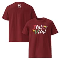 unisex-organic-cotton-t-shirt-burgundy-front-and-back-67ea554f1dad1.jpg ITAL IS VITAL classic tee (γ)