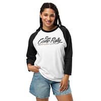 unisex-34-sleeve-raglan-shirt-white-black-front-67ebac182385c.jpg RUN COME RALLY 3/4 sleeve (α)