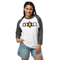 unisex-34-sleeve-raglan-shirt-white-heather-charcoal-front-67ebb0b50cc91.jpg ALPHA & OMEGA 3/4 sleeve (β)