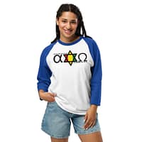 unisex-34-sleeve-raglan-shirt-white-royal-front-67ebb0b50c10a.jpg ALPHA & OMEGA 3/4 sleeve (β)