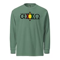 unisex-garment-dyed-heavyweight-long-sleeve-shirt-light-green-front-67eba62db32ef.jpg ALPHA & OMEGA long-sleeve (β)