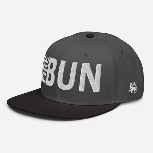 snapback-black-charcoal-gray-charcoal-gray-left-front-67d2bf2f8e75e.jpg FIRE BUN - Snapback Hat (ε)