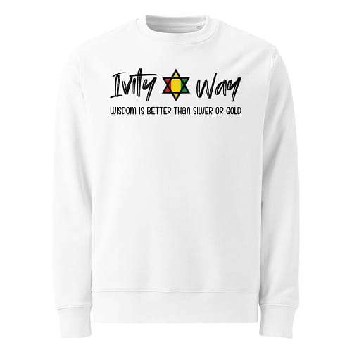 unisex-eco-sweatshirt-white-front-67ea9ba83d868.jpg IVITY WAY WISDOM Sweatshirt (α)