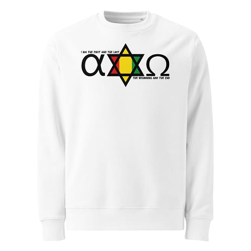 unisex-eco-sweatshirt-white-front-67ea9e4772031.jpg ALPHA & OMEGA Sweatshirt (β)
