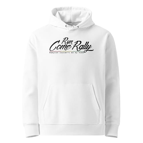 unisex-essential-eco-hoodie-white-front-67ea68333dd71.jpg RUN COME RALLY HOODIE (α)