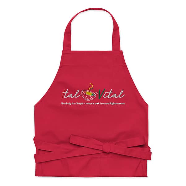 organic-cotton-apron-red-front-67e7b1bad3f8b.jpg ITAL IS VITAL - Corinthians 6:19 - APRON (α)