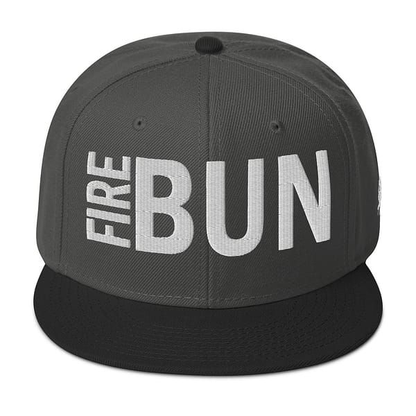 snapback-black-charcoal-gray-charcoal-gray-front-67d2bf2f8ff74.jpg FIRE BUN - Snapback Hat (ε)
