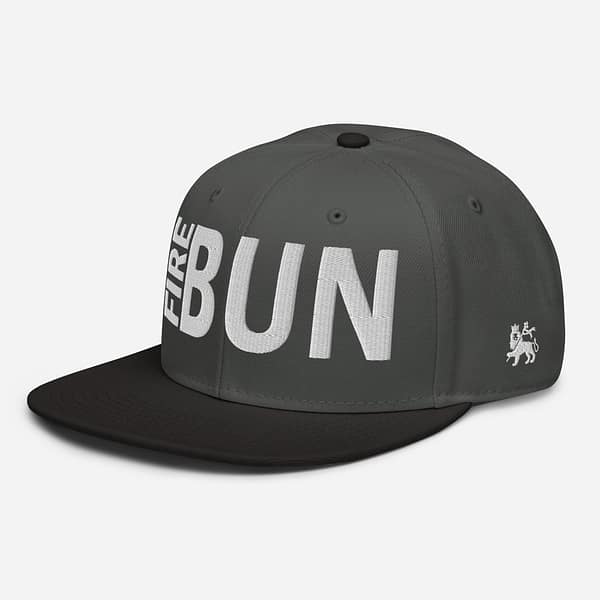 snapback-black-charcoal-gray-charcoal-gray-left-front-67d2bf2f8e75e.jpg FIRE BUN - Snapback Hat (ε)