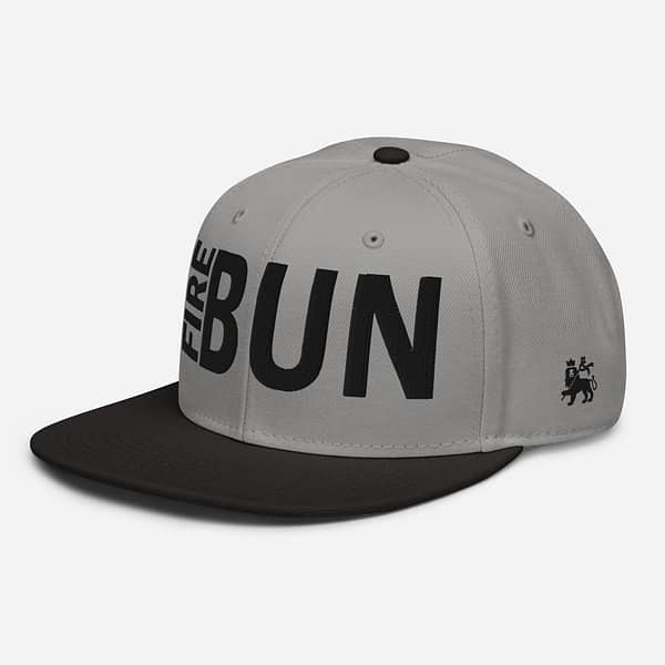 snapback-black-gray-gray-left-front-67d2bd548177f.jpg FIRE BUN - Snapback Hat (α)