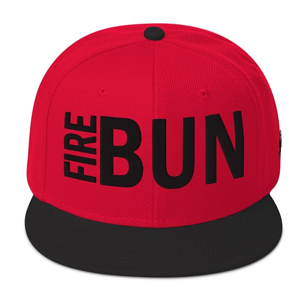 snapback-black-red-red-front-67d2bd5481c51.jpg FIRE BUN - Snapback Hat (α)
