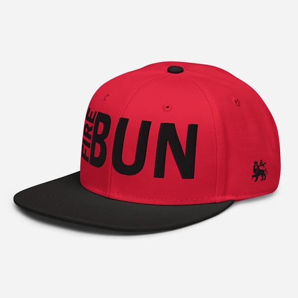 snapback-black-red-red-left-front-67d2bd5480569.jpg FIRE BUN - Snapback Hat (α)
