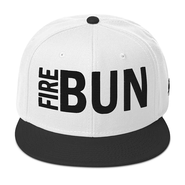 snapback-black-white-white-front-67d2bd5482838.jpg FIRE BUN - Snapback Hat (α)