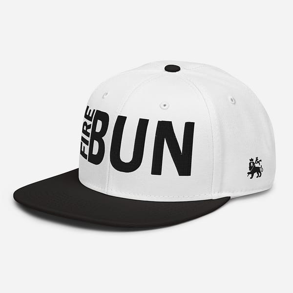 snapback-black-white-white-left-front-67d2bd5481ab4.jpg FIRE BUN - Snapback Hat (α)