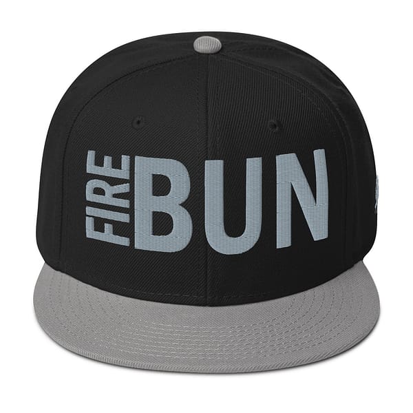 snapback-gray-black-black-front-67d2bea9e1dbd.jpg FIRE BUN - Snapback Hat (γ)