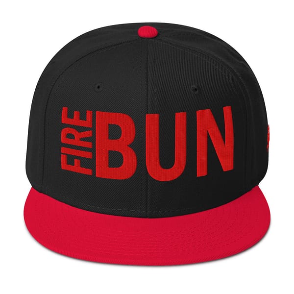 snapback-red-black-black-front-67d2beeac26d4.jpg FIRE BUN - Snapback Hat (δ)