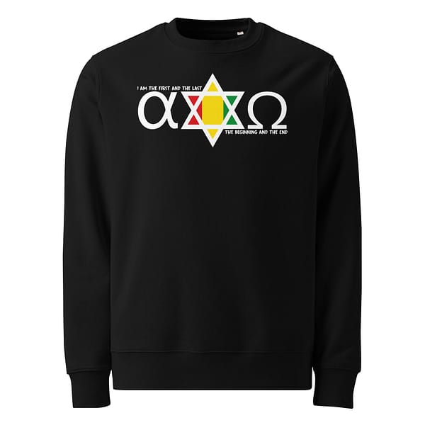unisex-eco-sweatshirt-black-front-67ea9e0919d27.jpg ALPHA & OMEGA Sweatshirt (α)