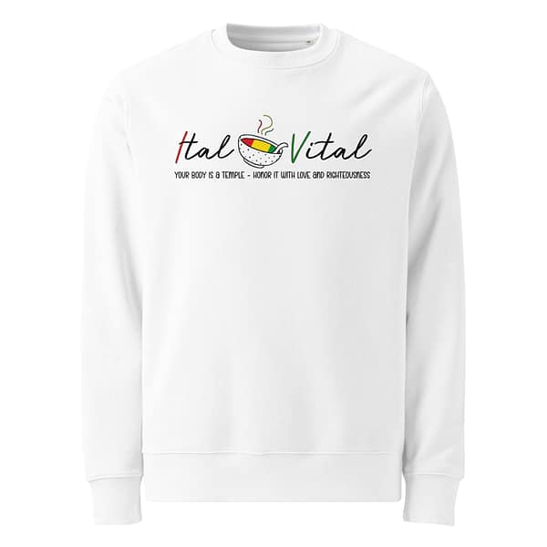 unisex-eco-sweatshirt-white-front-67ea9c91d1bc0.jpg ITAL IS VITAL Sweatshirt (α)