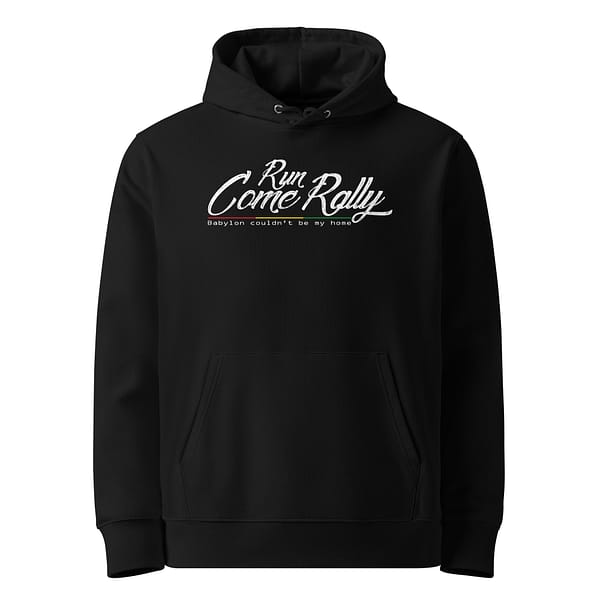 unisex-essential-eco-hoodie-black-front-67ea92b78c600.jpg RUN COME RALLY HOODIE (β)