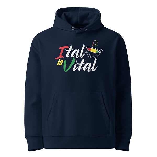 unisex-essential-eco-hoodie-french-navy-front-67ea89c3e46a0.jpg ITAL IS VITAL HOODIE (γ)