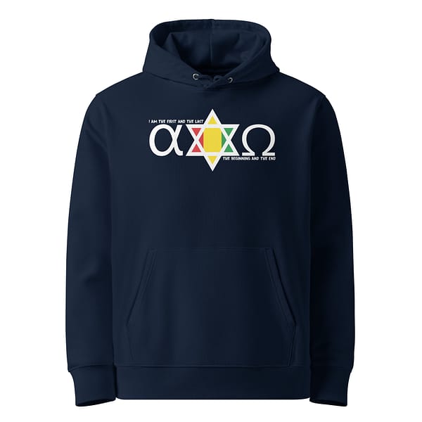 unisex-essential-eco-hoodie-french-navy-front-67ea8bd3d8bbc.jpg ALPHA & OMEGA HOODIE (α)