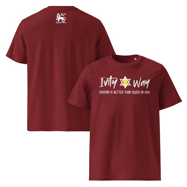 unisex-organic-cotton-t-shirt-burgundy-front-and-back-67ea524c259c6.jpg IVITY WAY WISDOM classic tee (β)