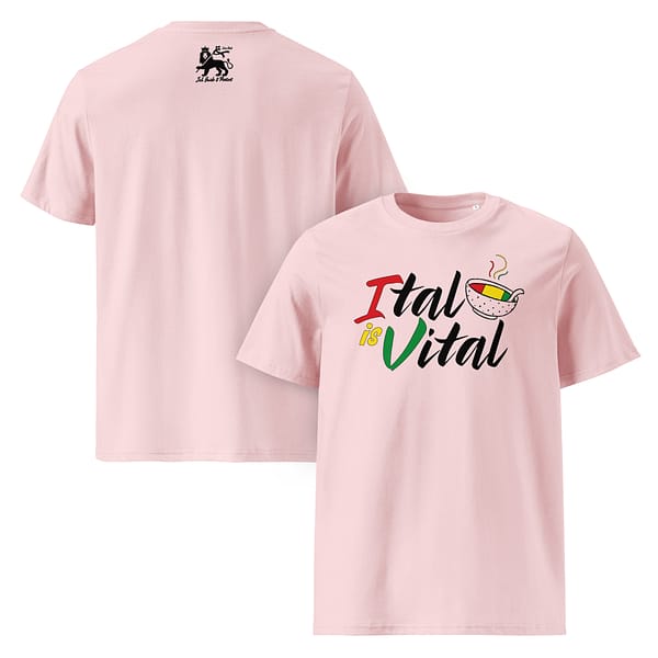 unisex-organic-cotton-t-shirt-cotton-pink-front-and-back-67ea55e40e3c1.jpg ITAL IS VITAL classic tee (δ)