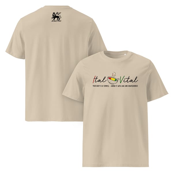 unisex-organic-cotton-t-shirt-desert-dust-front-and-back-67ea540234a38.jpg ITAL IS VITAL classic tee (α)