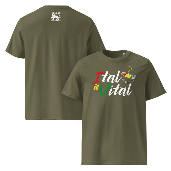 unisex-organic-cotton-t-shirt-khaki-front-and-back-67ea554f2f8a6.jpg ITAL IS VITAL classic tee (γ)