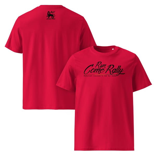 unisex-organic-cotton-t-shirt-red-front-and-back-67ea4c4b18007.jpg RUN COME RALLY classic tee (α)