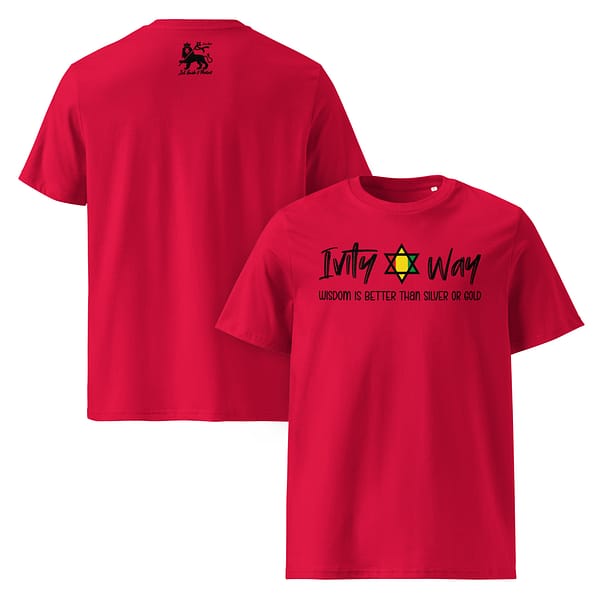 unisex-organic-cotton-t-shirt-red-front-and-back-67ea51ab063fd.jpg IVITY WAY WISDOM classic tee (α)