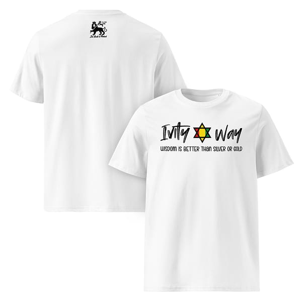 unisex-organic-cotton-t-shirt-white-front-and-back-67ea51ab211a3.jpg IVITY WAY WISDOM classic tee (α)