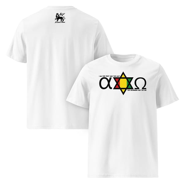 unisex-organic-cotton-t-shirt-white-front-and-back-67ea595c21f9f.jpg ALPHA & OMEGA classic tee (β)