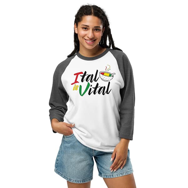 unisex-34-sleeve-raglan-shirt-white-heather-charcoal-front-67ebb2bc046c0.jpg ITAL IS VITAL 3/4 sleeve (γ)