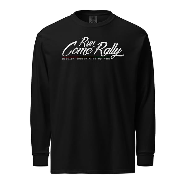 unisex-garment-dyed-heavyweight-long-sleeve-shirt-black-front-67eba051a5e66.jpg RUN COME RALLY long-sleeve (β)