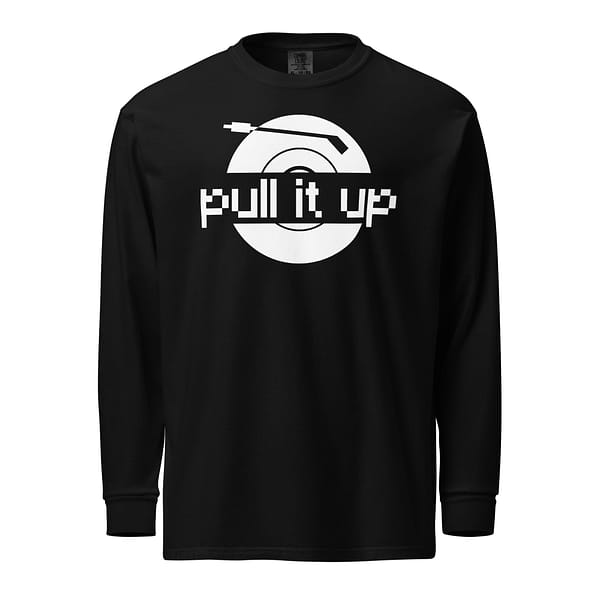 unisex-garment-dyed-heavyweight-long-sleeve-shirt-black-front-67eba10e48596.jpg PULL IT UP long-sleeve (α)