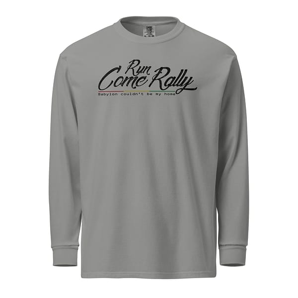 unisex-garment-dyed-heavyweight-long-sleeve-shirt-grey-front-67eb9fda7222a.jpg RUN COME RALLY long-sleeve (α)