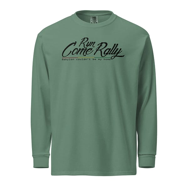 unisex-garment-dyed-heavyweight-long-sleeve-shirt-light-green-front-67eb9fda716df.jpg RUN COME RALLY long-sleeve (α)