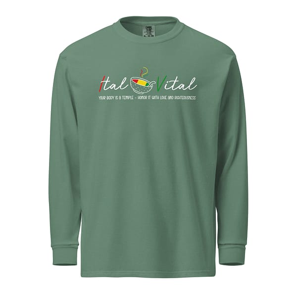 unisex-garment-dyed-heavyweight-long-sleeve-shirt-light-green-front-67eba47a27cf3.jpg ITAL IS VITAL long-sleeve (β)