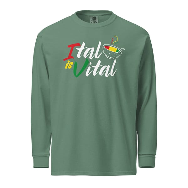 unisex-garment-dyed-heavyweight-long-sleeve-shirt-light-green-front-67eba4c297bdc.jpg ITAL IS VITAL long-sleeve (γ)