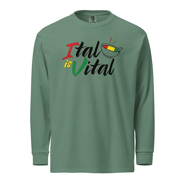 unisex-garment-dyed-heavyweight-long-sleeve-shirt-light-green-front-67eba5039e970.jpg ITAL IS VITAL long-sleeve (δ)