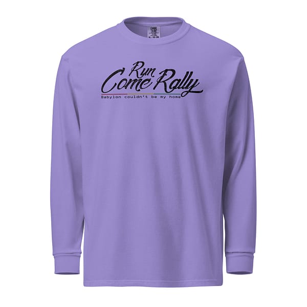 unisex-garment-dyed-heavyweight-long-sleeve-shirt-violet-front-67eb9fda6f0bf.jpg RUN COME RALLY long-sleeve (α)