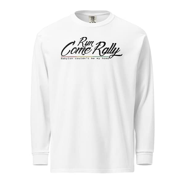 unisex-garment-dyed-heavyweight-long-sleeve-shirt-white-front-67eb9fda7422d.jpg RUN COME RALLY long-sleeve (α)