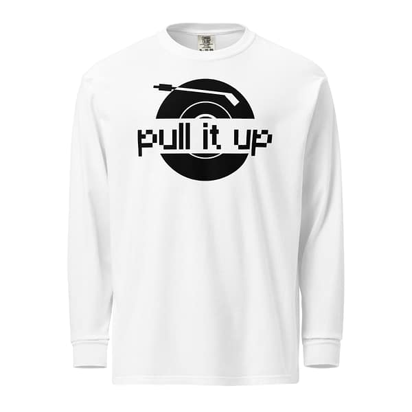 unisex-garment-dyed-heavyweight-long-sleeve-shirt-white-front-67eba0bc2d1bc.jpg PULL IT UP long-sleeve (β)