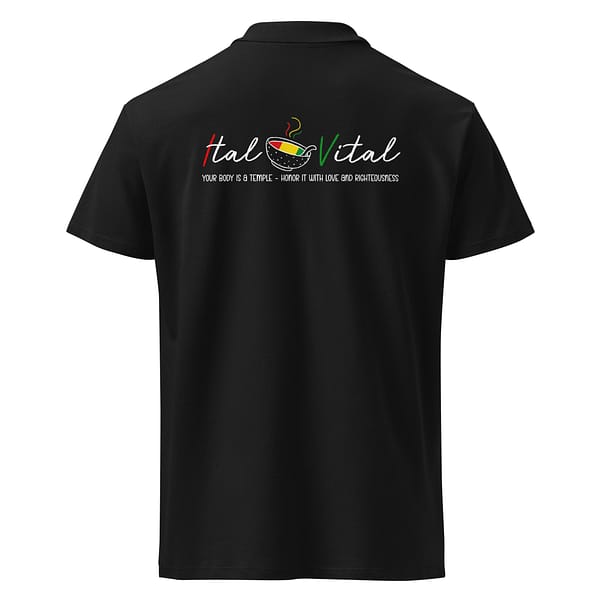 unisex-premium-pique-polo-shirt-black-back-67ebce859686a.jpg ITAL IS VITAL POLO (α)