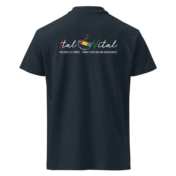 unisex-premium-pique-polo-shirt-navy-back-67ebce8597279.jpg ITAL IS VITAL POLO (α)