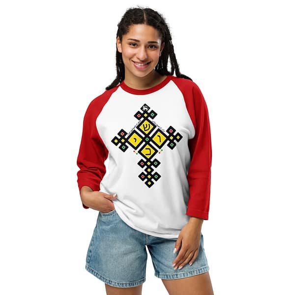 unisex-34-sleeve-raglan-shirt-white-red-front-6814c61fdd24f.jpg CUSH 3/4 sleeve (β)