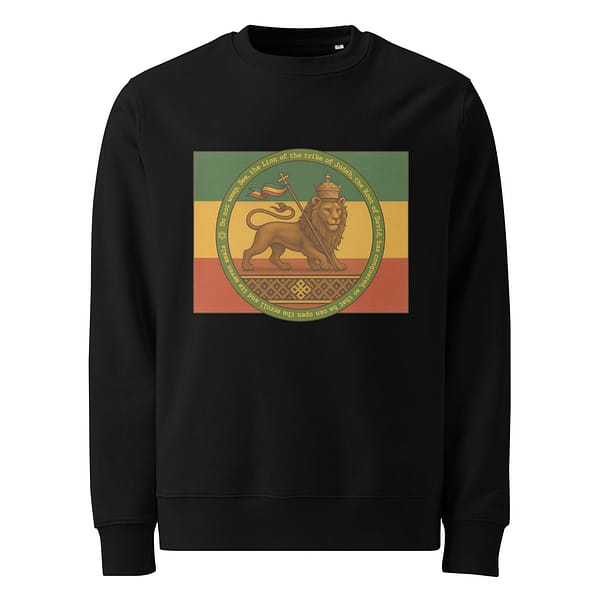 unisex-eco-sweatshirt-black-front-681b1600043f7.jpg CONQUERING LION sweatshirt (β)