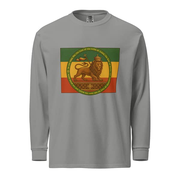 unisex-garment-dyed-heavyweight-long-sleeve-shirt-grey-front-681b179c5f0ee.jpg CONQUERING LION long-sleeve (α)