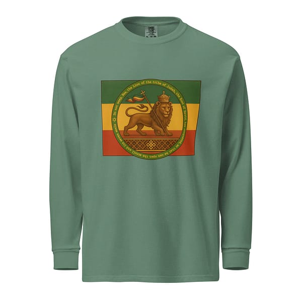 unisex-garment-dyed-heavyweight-long-sleeve-shirt-light-green-front-681b179c5eb6c.jpg CONQUERING LION long-sleeve (α)