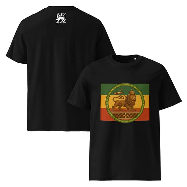 unisex-organic-cotton-t-shirt-black-front-and-back-681b120ac11e8.jpg CONQUERING LION classic tee (β)